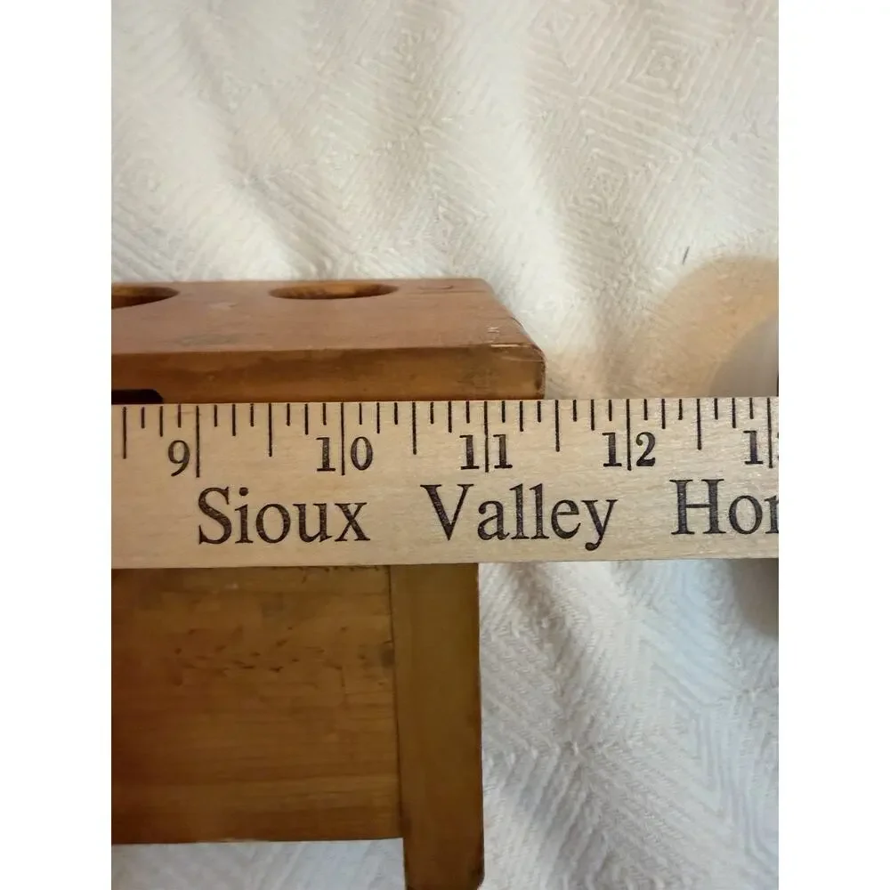 Vintage Wooden Wall Mount Hair Dryer Holder Curling Iron Organizer Heart Decor
